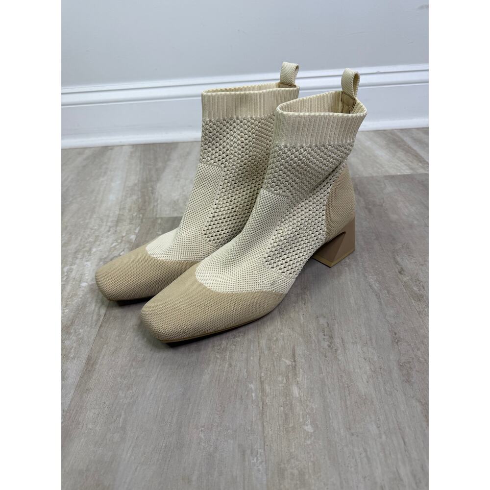 Vivaia Square-Toe Perforated Heeled Boots Size 43 / US 11